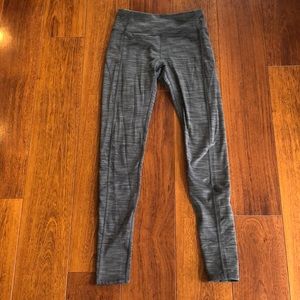 Gray striped leggings